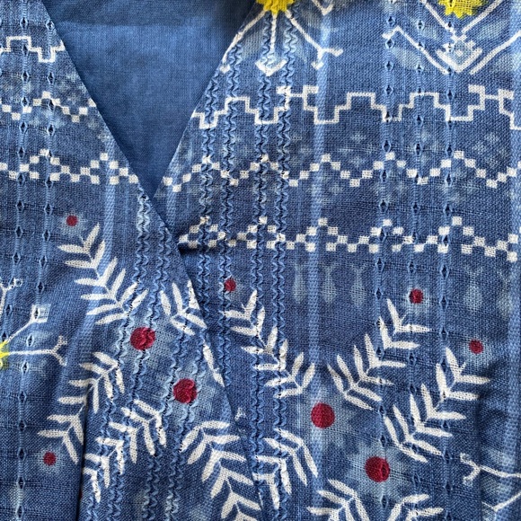 Anthropologie  Embroidered Smocked BLOUSE NEW with tag - Picture 5 of 7